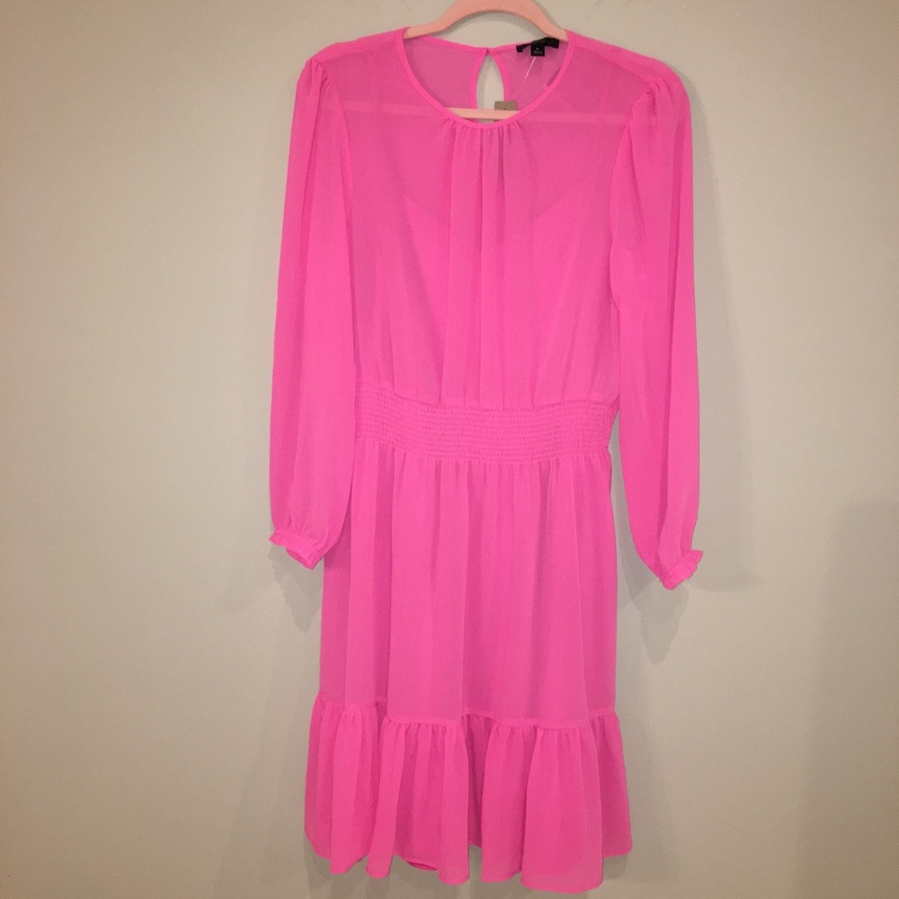 J. Crew Pink Long Sleeve Dress